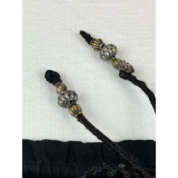 Vtg Embroidered Boho Maxi‎ Skirt Black Sz Small Tie Waist Liz Wear - Picture 5 of 14